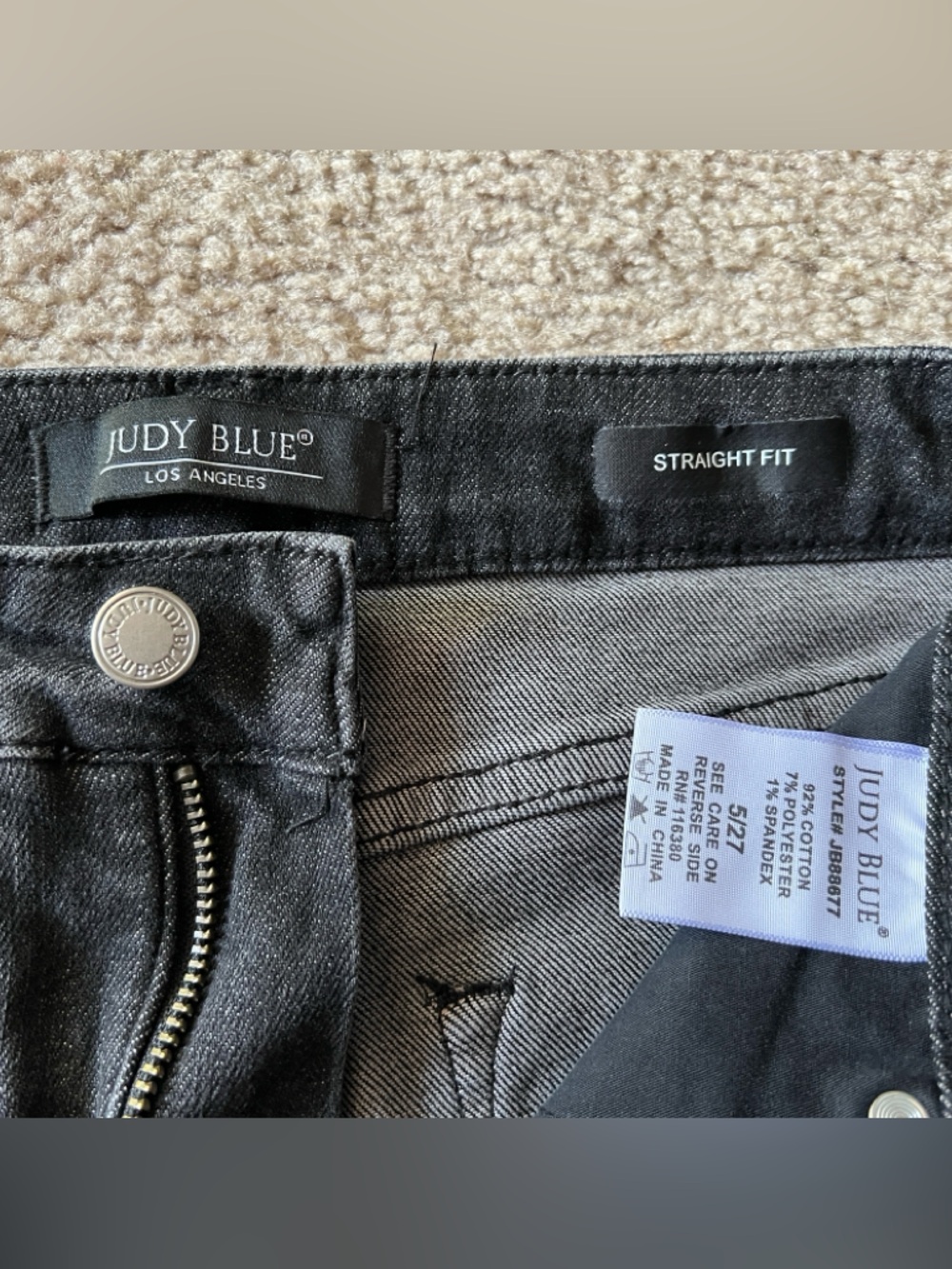 Judy Blue Black High Rise Straight Leg Jeans Sz 5/27 - Picture 4 of 12